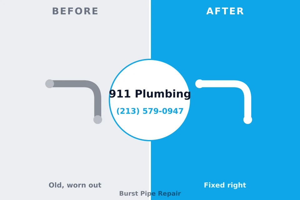 Before and after: plumbing company Blue Hills, CT